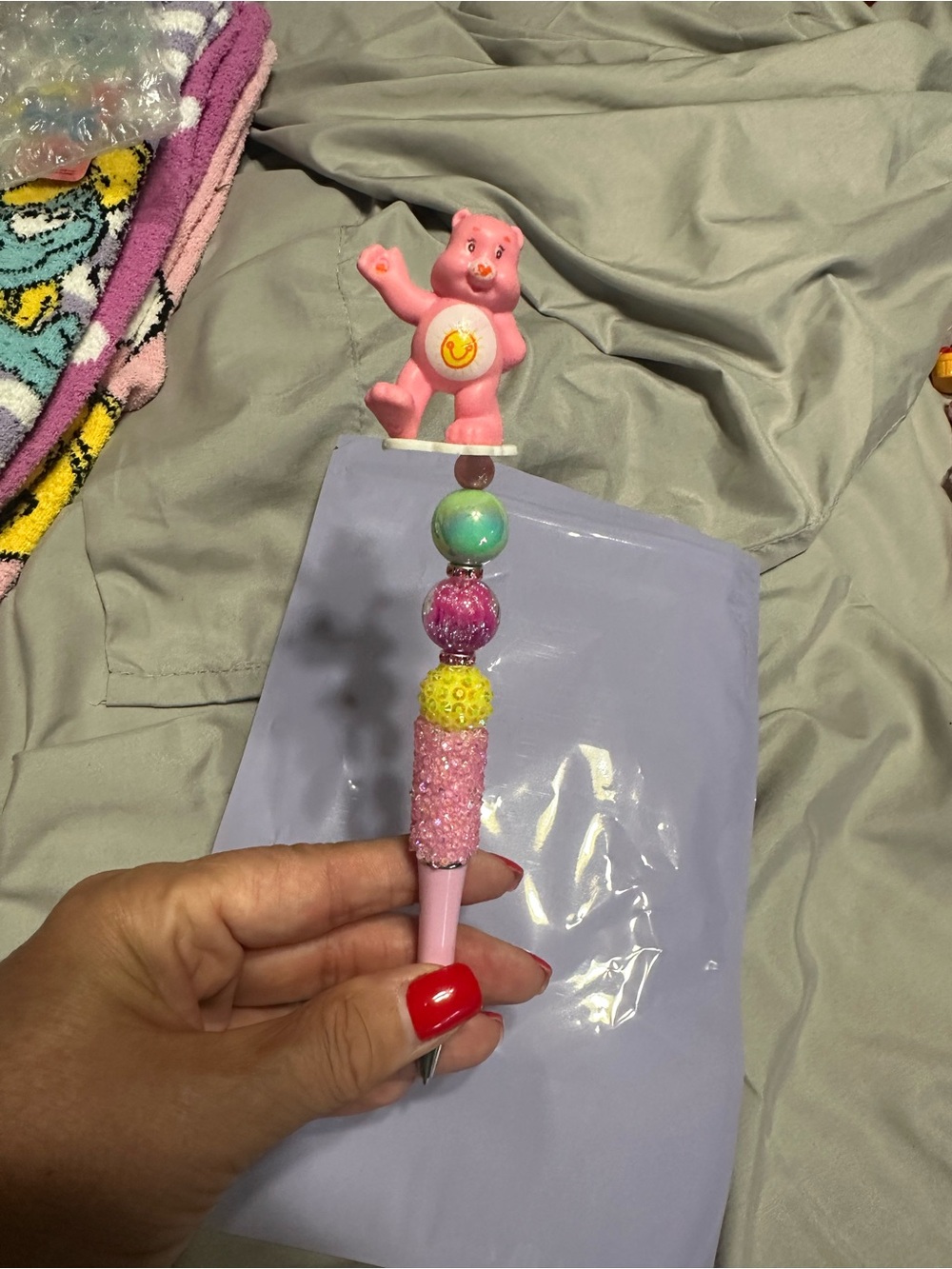Care Bear Beaded Pen